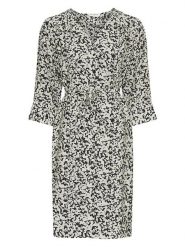 MOSS COPENHAGEN Sukienka w kolorze kremowo-czarnym rozmiar: XS. Brązowe sukienki damskie MOSS COPENHAGEN, xs, bez wzorów, z tkaniny, bez kołnierzyka, bez ramiączek, midi. Za 134.85 zł.