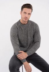 Sweter z wełną S-CLIMB. Szare swetry męskie Volcano, na zimę, m, bez wzorów, z bawełny, bez kołnierzyka. Za 159.99 zł.