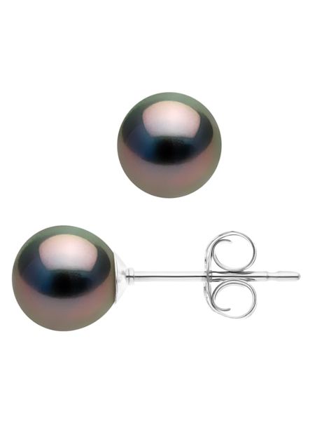 Pearl Addict Kolczyki-wkrętki z perłami w kolorze tahiti rozmiar: onesize. Niebieskie kolczyki damskie Pearl Addict, z perłą, złote. Za 848.99 zł.