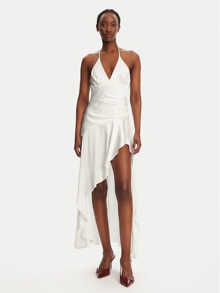 Bardot Sukienka koktajlowa Sorella 59797DB Biały Regular Fit. Białe sukienki damskie BARDOT, bez wzorów, z wiskozy, wizytowe, bez kołnierzyka, bez ramiączek. Za 339.99 zł.