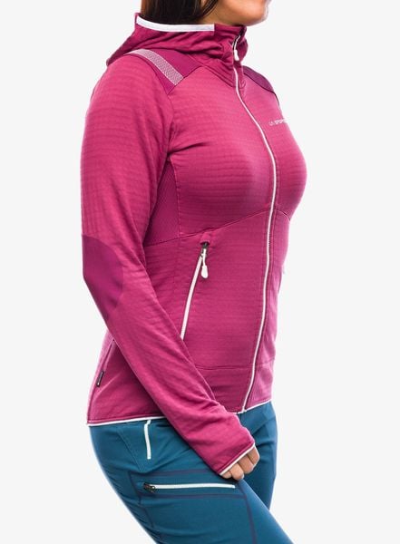 Bluza z kapturem damska La Sportiva Lucendro Thermal Hoody. Czerwone bluzy z kapturem damskie La Sportiva, l, z materiału. Za 621.49 zł.