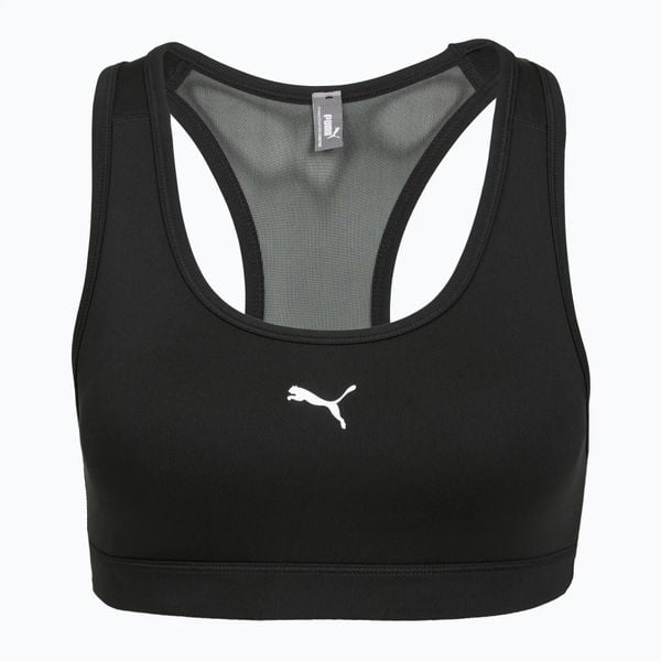 Biustonosz do biegania PUMA 4Keeps Bra Black. Czarne biustonosze Puma, bez wzorów, z elastanu. Za 79.99 zł.