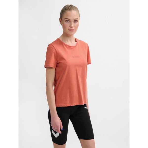 Koszulka damska Hummel Legacy. Brązowe bluzki damskie HUMMEL, bez wzorów, sportowe, bez kołnierzyka, bez ramiączek. Za 109.00 zł.