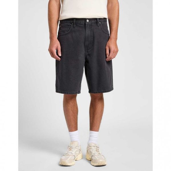 MĘSKIE SPODENKI LEE ASHER SHORT BLACK WORN IN 112365747. Czarne szorty męskie Lee, z jeansu, bez kołnierzyka. Za 189.99 zł.