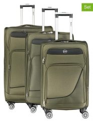 Geographical Norway 3-częściowy zestaw "Show" w kolorze khaki rozmiar: onesize. Brązowe walizki Geographical Norway, bez wzorów, z materiału. Za 483.17 zł.