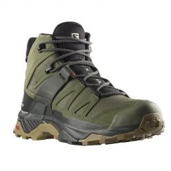 Buty trekkingowe męskie Salomon X Ultra Mid 4 Gtx. Zielone buty trekkingowe męskie Salomon, z materiału, za kostkę, bez zapięcia, trekkingowe. Za 896.00 zł.