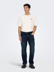 ONLY & SONS Dżinsy - Straight fit - w kolorze granatowym rozmiar: W33/L34. Niebieskie jeansy męskie Only & Sons. Za 134.95 zł.