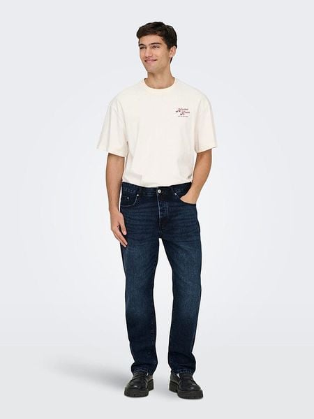 ONLY & SONS Dżinsy - Straight fit - w kolorze granatowym rozmiar: W33/L34. Niebieskie jeansy męskie Only & Sons. Za 134.95 zł.