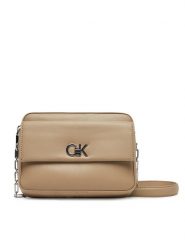 Calvin Klein Torebka Ck Pocket Camera Bag K60K613089 Brązowy. Brązowe torebki klasyczne damskie CALVIN KLEIN, bez wzorów, ze skóry, wizytowe, bez kołnierzyka, bez ramiączek. Za 269.99 zł.