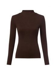 Marie Lund Damska koszulka z długim rękawem Kobiety Bawełna brązowy jednolity, XL. Brązowe t-shirty damskie Marie Lund, xl, bez wzorów, z bawełny, bez kołnierzyka. Za 149.95 zł.