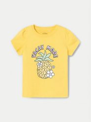 NAME IT T-Shirt Vibeke 13228146 Żółty Regular Fit. Żółte koszulki dziewczęce Name it, bez wzorów, z bawełny, bez ramiączek. Za 29.99 zł.