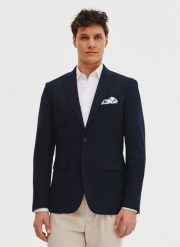 PAKO LORENTE - Granatowa marynarka męska. Marynarki męskie Pako Lorente, bez wzorów, z elastanu. Za 449.99 zł.