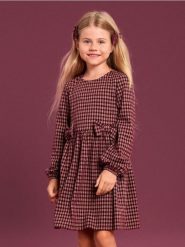 Dzianinowa sukienka w kratę z domieszką wiskozy - wielobarwny. Sukienki dziewczęce Sinsay, bez wzorów, z dzianiny, bez ramiączek. Za 35.99 zł.