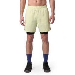 Męskie krótkie spodenki 2 w 1 do gry w padla Padel Siroko Score Lime. Zielone szorty męskie SIROKO, z materiału, bez kołnierzyka. Za 217.00 zł.