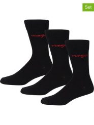 Wrangler Skarpety (3 pary) "Coull" w kolorze czarnym rozmiar: 43-46. Czarne skarpetki męskie Wrangler, bez wzorów. Za 32.59 zł.