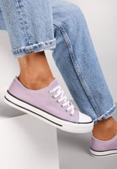 Fioletowe Trampki Lakellet. Fioletowe trampki i tenisówki damskie Renee, bez wzorów, z gumy, przed kostkę. Za 54.99 zł.