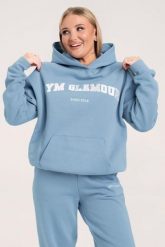 Bluza fitness damska Gym Glamour college sky. Niebieskie bluzy z kapturem damskie GYM GLAMOUR, s, z bawełny. Za 199.99 zł.
