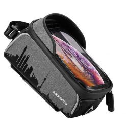 Torebka na telefon na ramę rowerową Rockbros 017-5. Czarne torebki klasyczne damskie ROCKBROS, bez wzorów, bez dodatków. Za 79.00 zł.