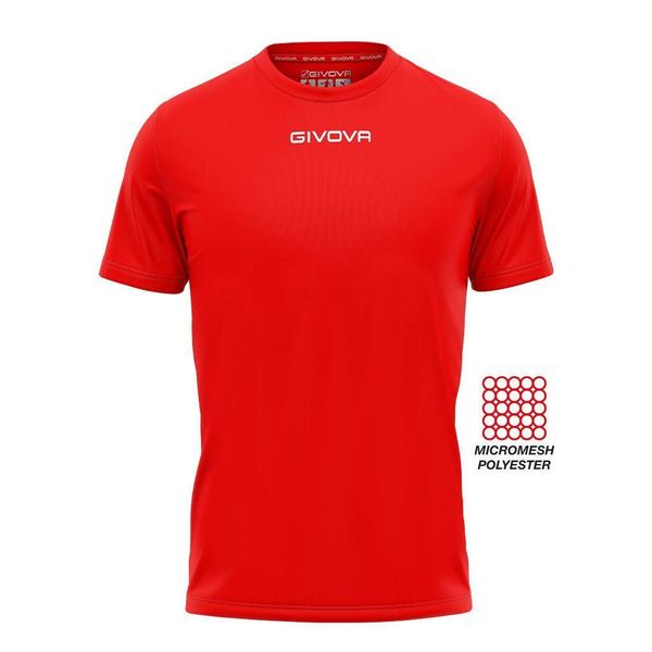 Koszulka piłkarska dla dorosłych Givova One. Czerwone t-shirty sportowe męskie Givova, m, bez ramiączek, do piłki nożnej. Za 64.35 zł.