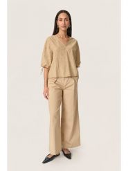 Soaked in Luxury Bluzka w kolorze beżowym rozmiar: L. Brązowe bluzki damskie Soaked in Luxury, l, bez wzorów, z bawełny, bez kołnierzyka, bez ramiączek. Za 152.99 zł.