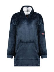 Geographical Norway Bluza polarowa "Uddy" w kolorze granatowym rozmiar: M. Niebieskie bluzy z kapturem damskie Geographical Norway, m, z polaru. Za 167.28 zł.