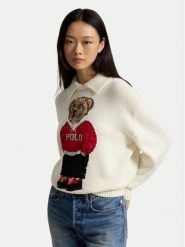 Polo Ralph Lauren Sweter 211B17764001 Kremowy Regular Fit. Białe swetry klasyczne damskie Polo Ralph Lauren, m, z bawełny, bez kołnierzyka. Za 2,899.00 zł.