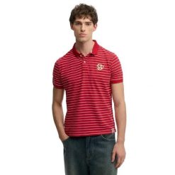 Koszulka polo w paski Superdry Vintage. Zielone koszulki polo męskie Superdry., na lato, s, bez wzorów, z jeansu, bez ramiączek. Za 257.70 zł.