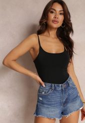 Czarny Top Bawełniany Prisiche. Czarne topy damskie Renee, l, bez wzorów, z bawełny, bez kołnierzyka. Za 19.99 zł.