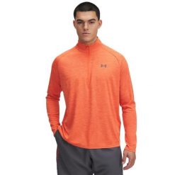 Koszulka męska Under Armour Tech Textured 1/2 Zip. Brązowe t-shirty sportowe męskie Under Armour, m, bez ramiączek, do biegania. Za 119.99 zł.