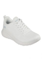 Buty do chodzenia damskie Skechers 117209SAGE. Białe buty sportowe na co dzień damskie Skechers, bez wzorów, z materiału, trekkingowe. Za 259.99 zł.