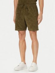 Emporio Armani Szorty sportowe EM000695 AF20449 F7014 Zielony Regular Fit. Zielone szorty męskie Emporio Armani, bez wzorów, z bawełny, sportowe. Za 539.99 zł.