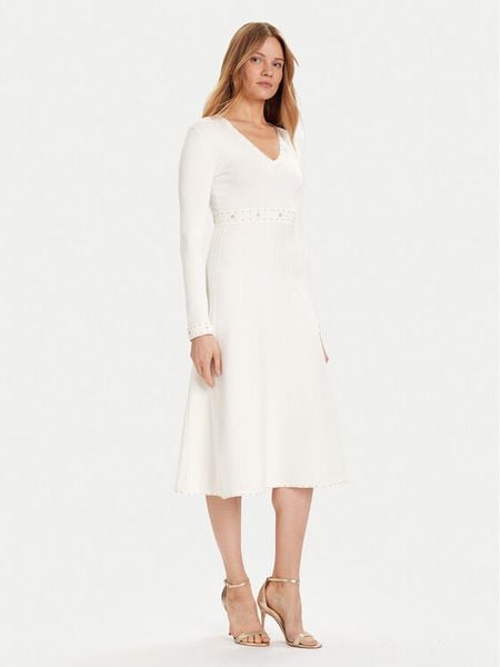 TWINSET Sukienka dzianinowa 252TP3271 Écru Regular Fit. Sukienki damskie Twinset, s, bez wzorów, z dzianiny, bez kołnierzyka, bez ramiączek. Za 849.99 zł.