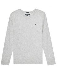 Tommy Hilfiger Bluzka KB0KB04141 S Szary Regular Fit. Szare t-shirty chłopięce Tommy Hilfiger, bez wzorów, z bawełny, bez ramiączek. Za 79.99 zł.