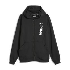 Bluza męska PUMA Fit Double Knit FZ Hoodie. Czarne bluzy bez kaptura męskie Puma, bez wzorów, sportowe, bez kołnierzyka, bez ramiączek. Za 279.99 zł.