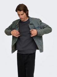 ONLY & SONS Sweter "Villas" w kolorze ciemnoszarym rozmiar: S. Szare swetry męskie Only & Sons, s, bez wzorów, bez kołnierzyka. Za 124.95 zł.