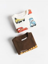 Bawełniana bluza Auta 2 pack - złamana biel. Bluzy i bluzki niemowlęce Reserved, bez wzorów, z bawełny, bez ramiączek, bez kaptura. Za 79.99 zł.