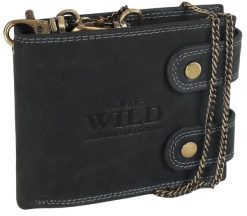 Portfel skórzany Always Wild 2900-BIC BLACK czarny. Czarne portfele męskie Always Wild, bez wzorów, z nubiku. Za 64.99 zł.