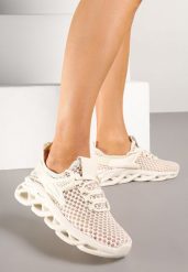 Beżowe Buty Sportowe Sneakersy na Platformie Ozdobionej Tłoczeniem Teliriella. Brązowe buty sportowe na co dzień damskie Renee, bez wzorów, z jeansu. Za 59.99 zł.