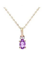 Revoni Złoty naszyjnik z diamentową zawieszką - 46 cm rozmiar: onesize. Żółte naszyjniki damskie Revoni, złote. Za 761.99 zł.