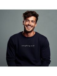 WOOOP Bluza "Everything is okay" w kolorze granatowym rozmiar: L. Niebieskie bluzy bez kaptura damskie Wooop, l, z bawełny. Za 108.99 zł.