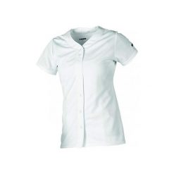 Damska koszulka softballowa z pełnym guzikiem. Białe bluzki sportowe damskie WORTH, xl, bez wzorów, bez ramiączek. Za 129.95 zł.