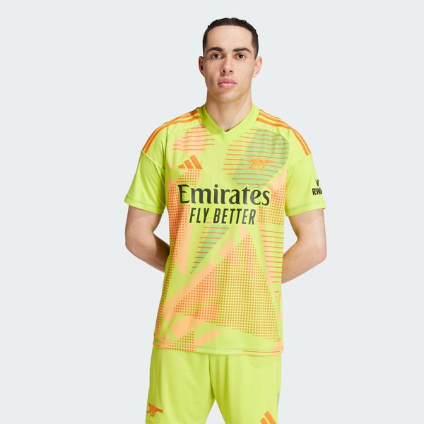 Koszulka Arsenal 24/25 Goalkeeper. Żółte t-shirty sportowe męskie Adidas, m, z materiału, bez ramiączek, do piłki nożnej. W wyprzedaży za 311.95 zł.