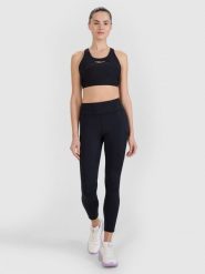 4F Legginsy treningowe z wysokim stanem damskie - czarne S. Czarne legginsy damskie 4f, s, bez wzorów, z dzianiny. W wyprzedaży za 129.99 zł.
