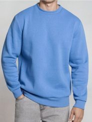 Bluza crewneck z domieszką bawełny - niebieski. Niebieskie bluzy bez kaptura męskie Sinsay, l, z bawełny. Za 29.99 zł.