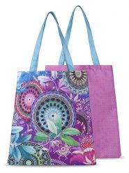 Hip Shopper bag "Axelle" w kolorze fioletowym ze wzorem - 40 x 45 cm rozmiar: 40x45 cm. Różowe shopper bag damskie Hip, bez wzorów, z materiału, na ramię, bez dodatków. Za 57.06 zł.