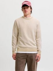 Jack & Jones Sweter w kolorze beżowym rozmiar: S. Brązowe swetry męskie Jack & Jones, s, bez wzorów, z bawełny, bez kołnierzyka. Za 114.95 zł.