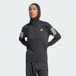 Kurtka Own the Run Half-Zip. Czarne kurtki damskie Adidas, s, bez wzorów, z materiału, bez kaptura. Za 219.00 zł.