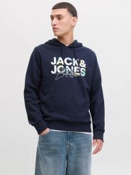 Jack & Jones Bluza "Geplas" w kolorze granatowym rozmiar: L. Niebieskie bluzy z kapturem męskie Jack & Jones, l. Za 109.26 zł.