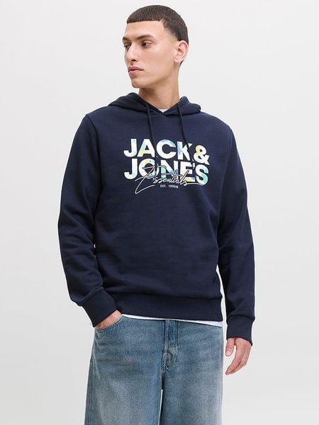 Jack & Jones Bluza "Geplas" w kolorze granatowym rozmiar: L. Niebieskie bluzy z kapturem męskie Jack & Jones, l. Za 130.81 zł.