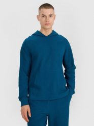 4F Bluza dresowa nierozpinana z kapturem męska - turkusowa XXL. Niebieskie bluzy z kapturem męskie 4f, m, z bawełny. W wyprzedaży za 69.99 zł.